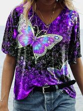 T-Shirt mit mittellangen Ärmeln und Schmetterlings-Print